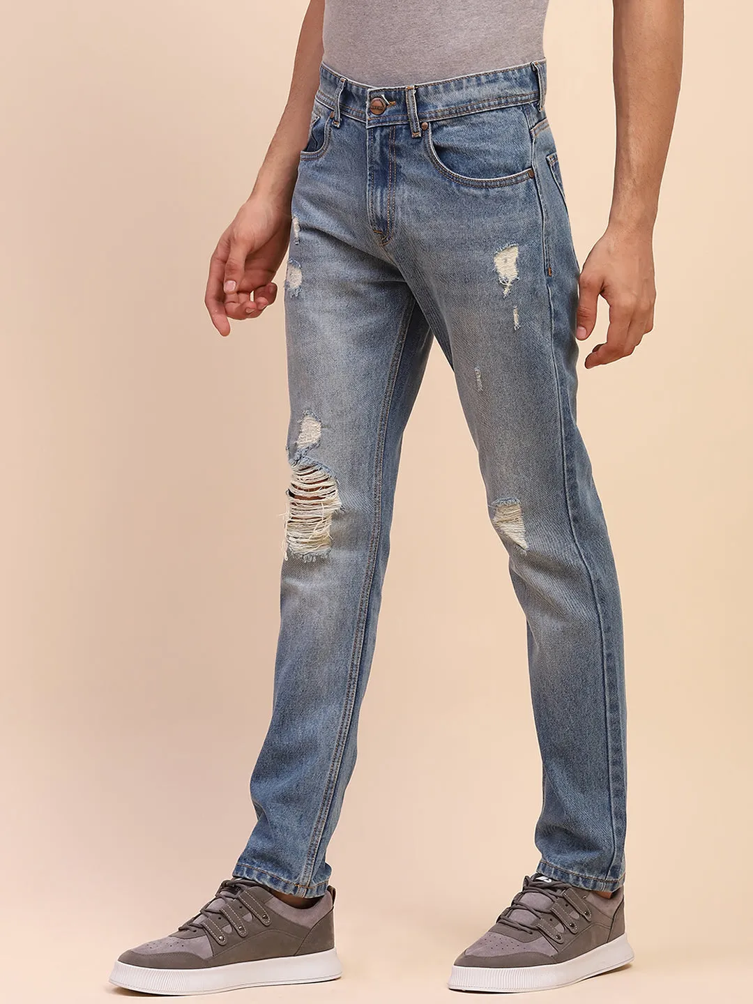 Camla Barcelona Ripped Light Wash Light Blue Denim