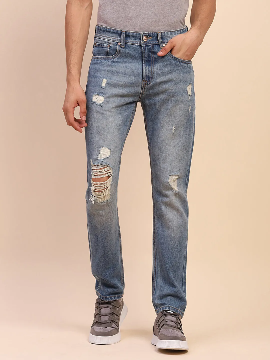 Camla Barcelona Ripped Light Wash Light Blue Denim