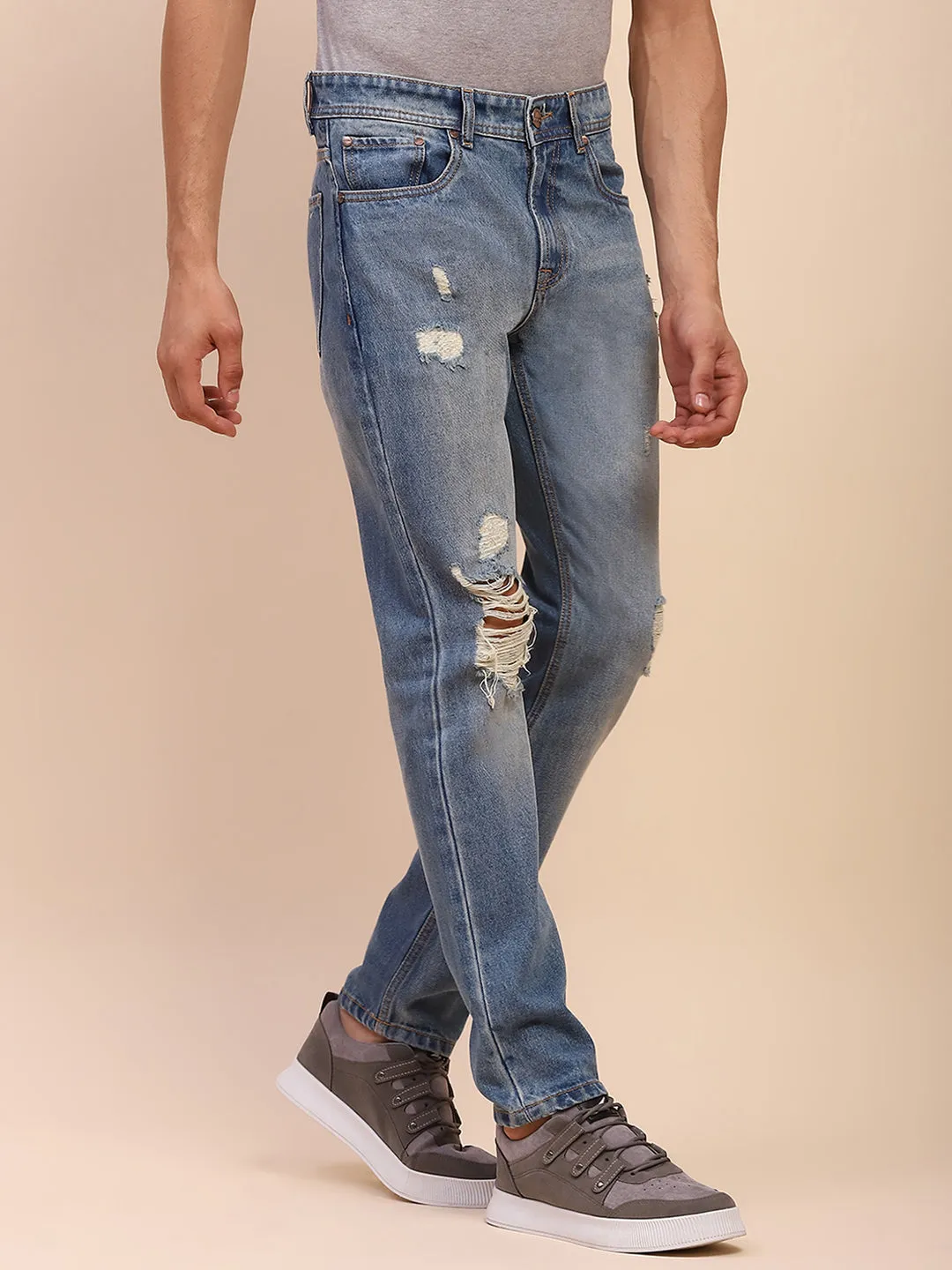 Camla Barcelona Ripped Light Wash Light Blue Denim