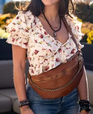 Capri Sling Chain Bag Cognac