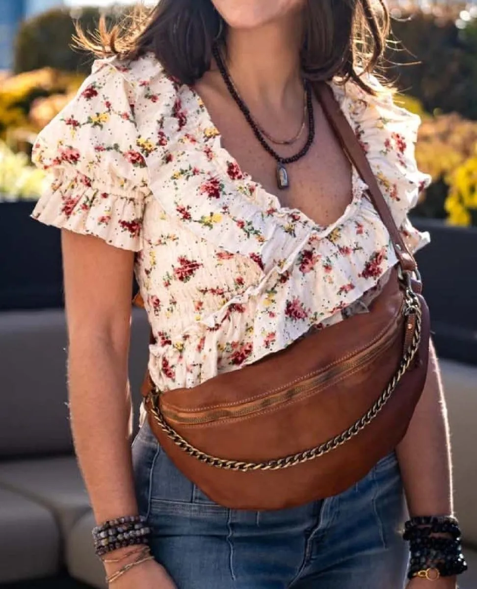 Capri Sling Chain Bag Cognac
