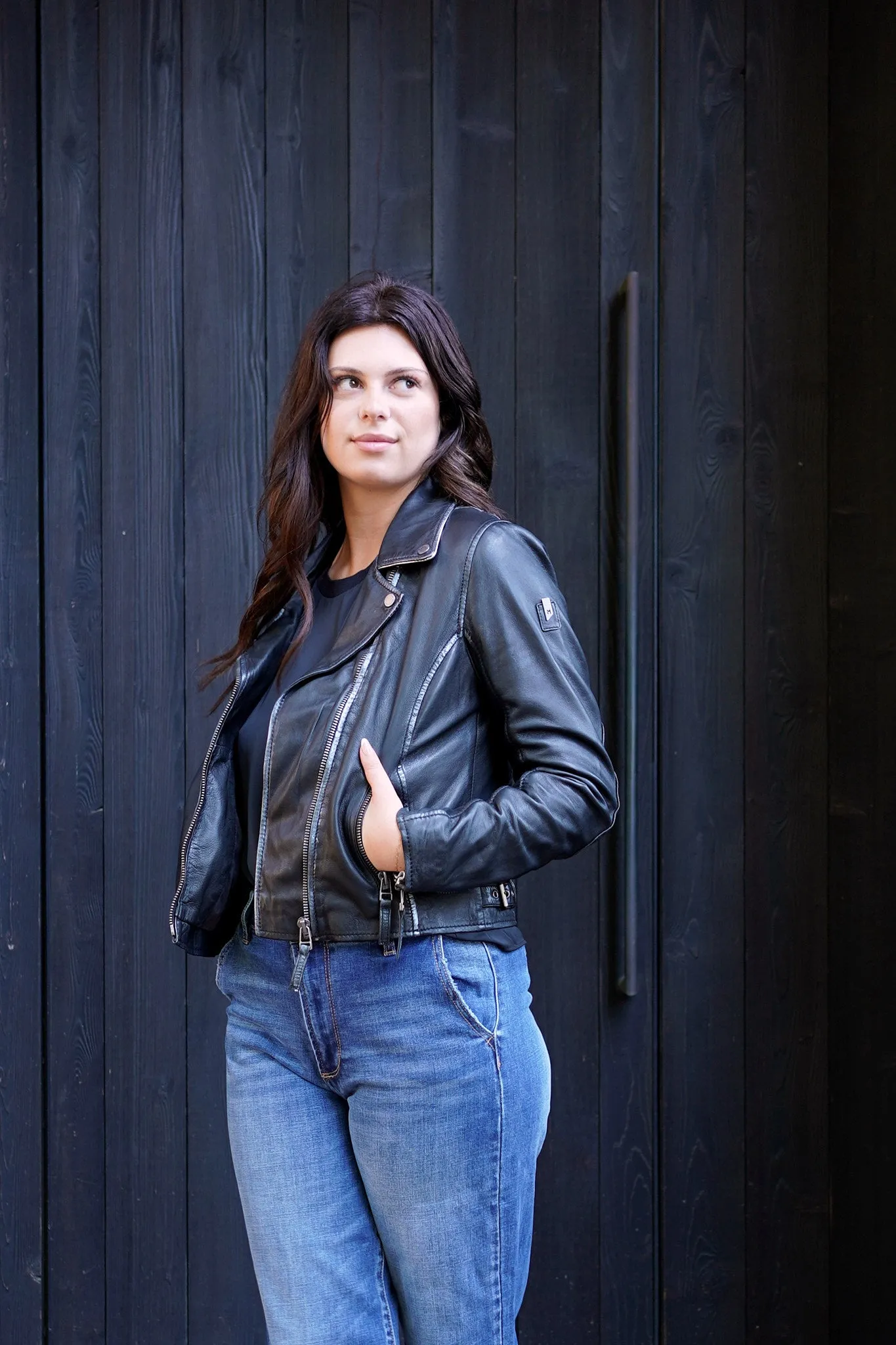 Christy Leather Jacket Black