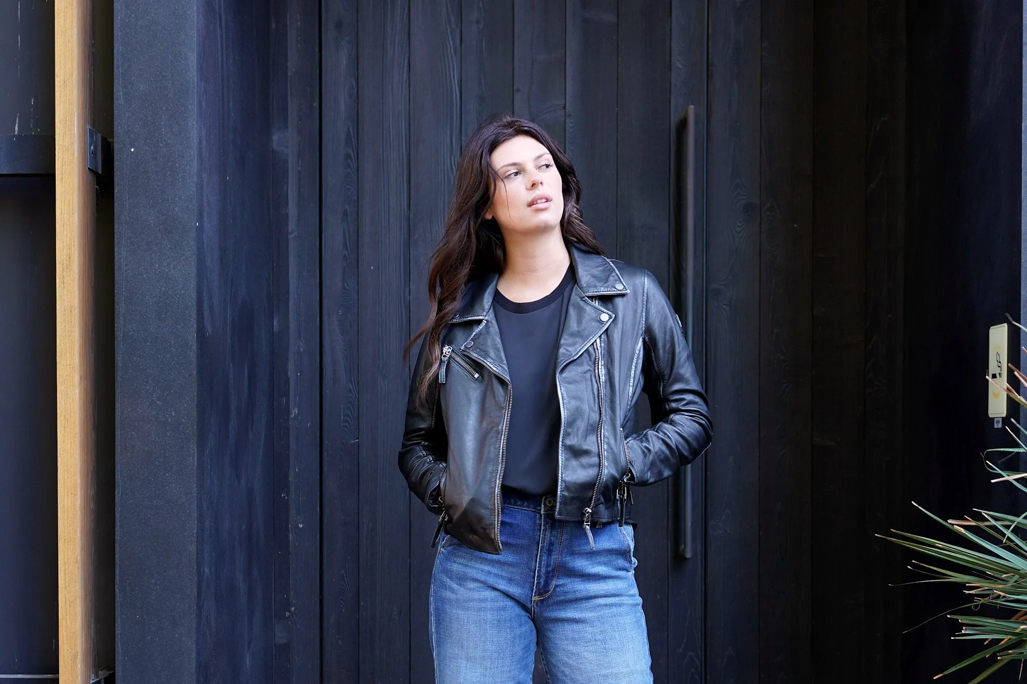Christy Leather Jacket Black