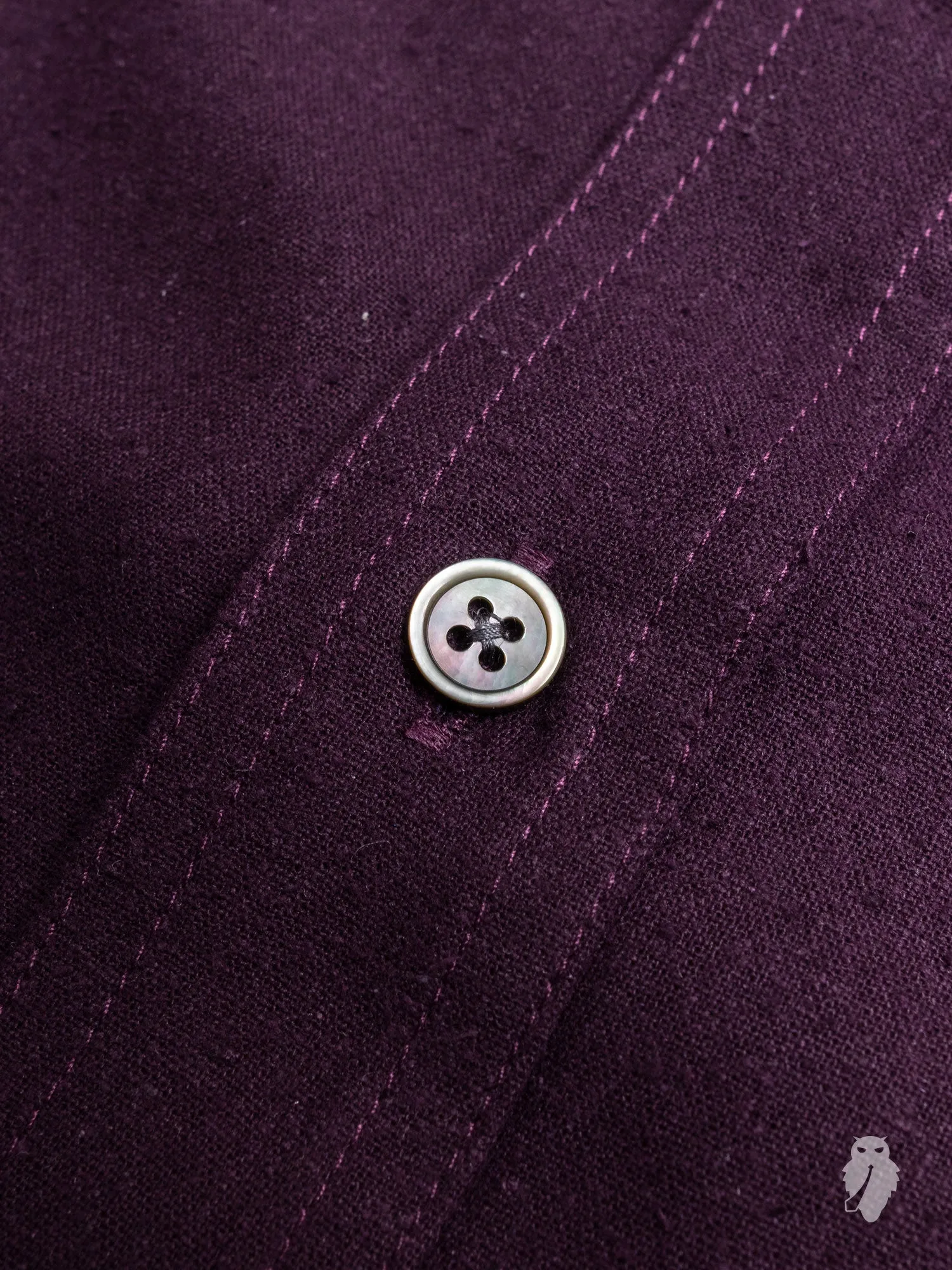 Classic Shirt in Plum Silk Noil