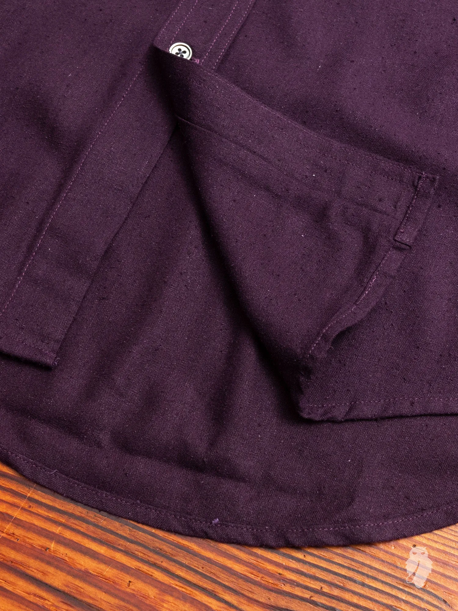 Classic Shirt in Plum Silk Noil