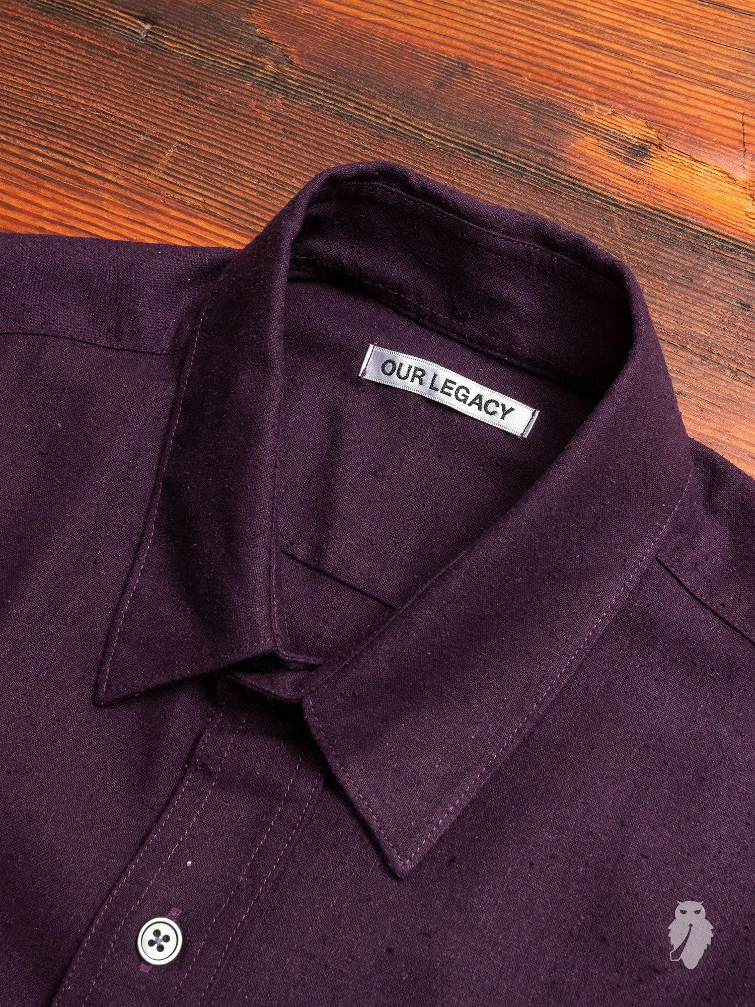 Classic Shirt in Plum Silk Noil