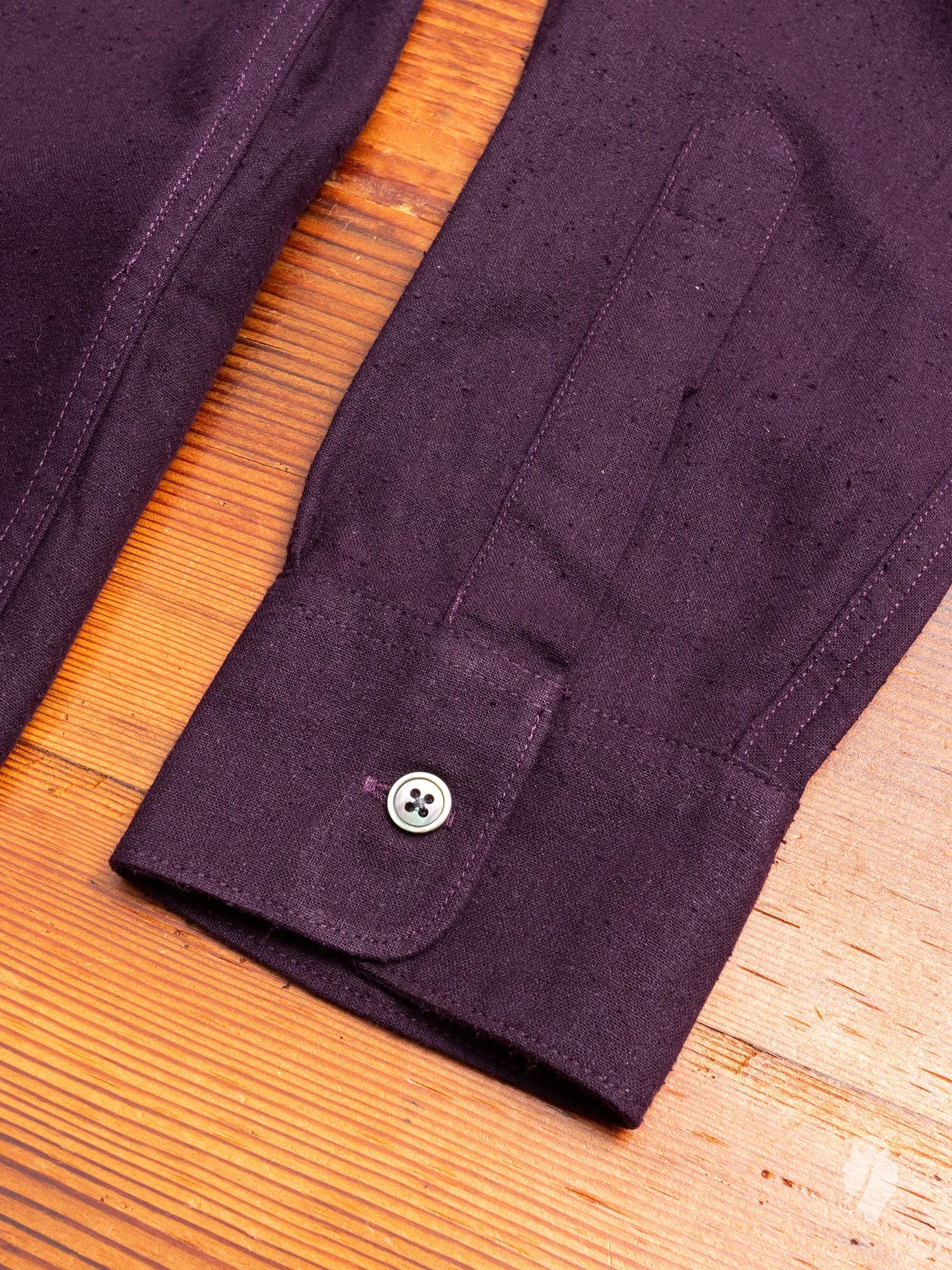 Classic Shirt in Plum Silk Noil