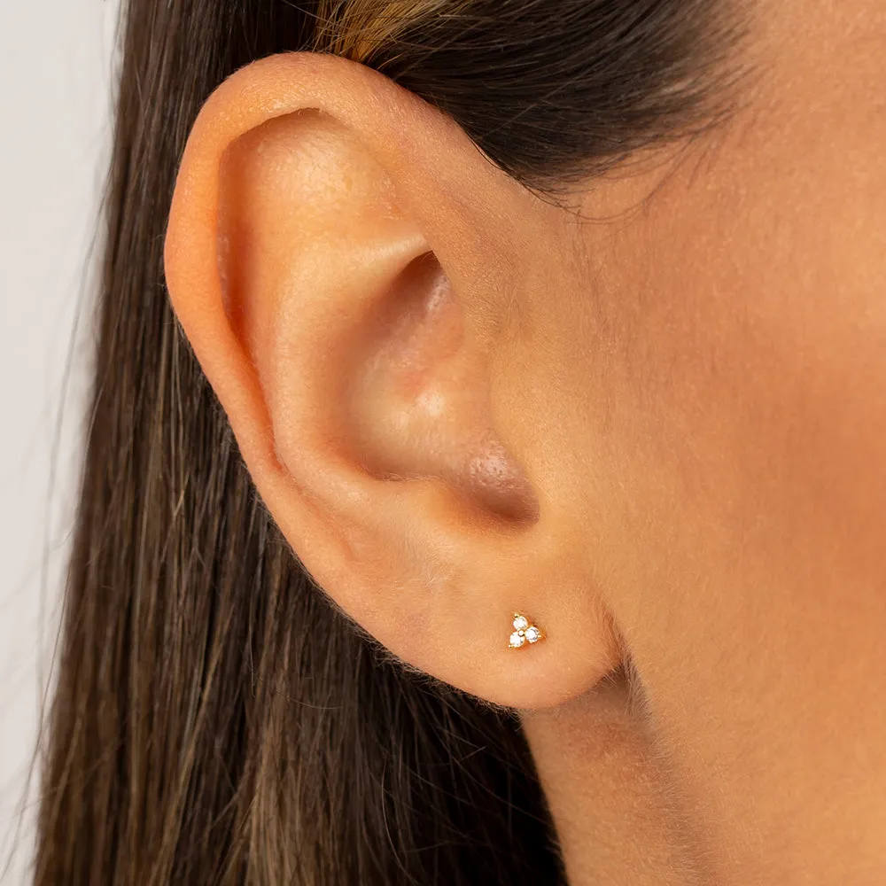Colored Tiny CZ Cluster Stud Earring