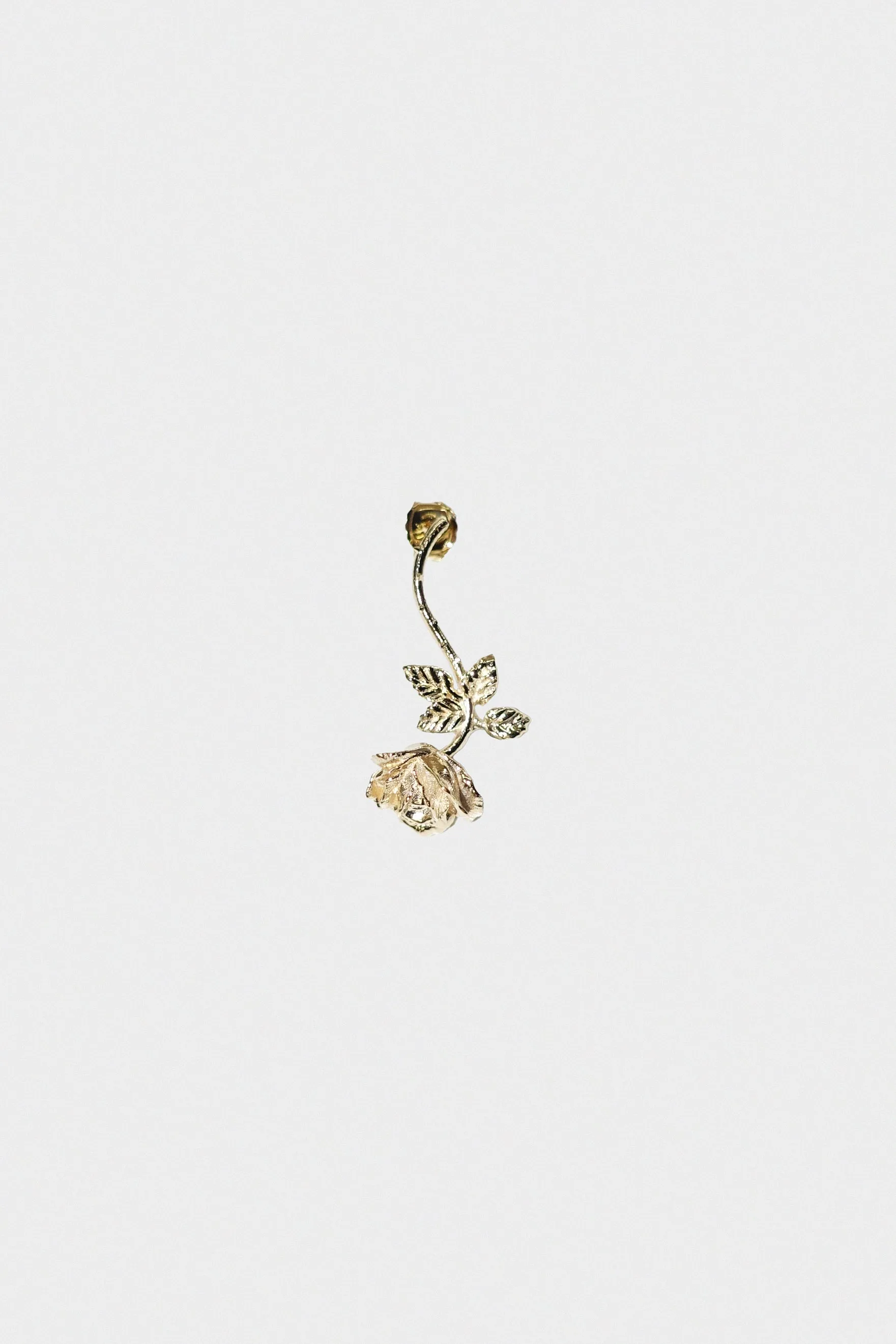 Dangling Rose Stud in 14k Gold