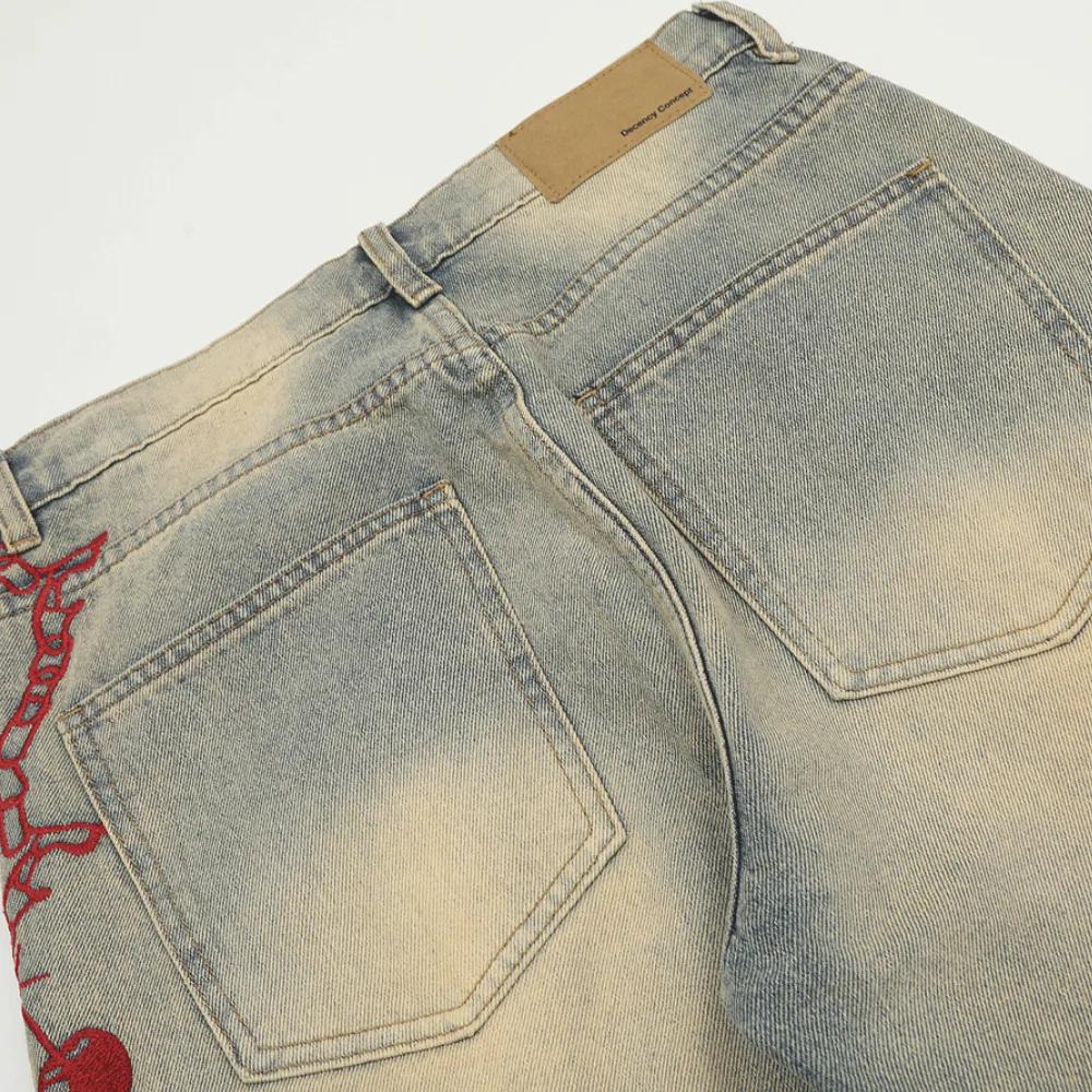 DF|Heavy Chain Embroidery Jeans