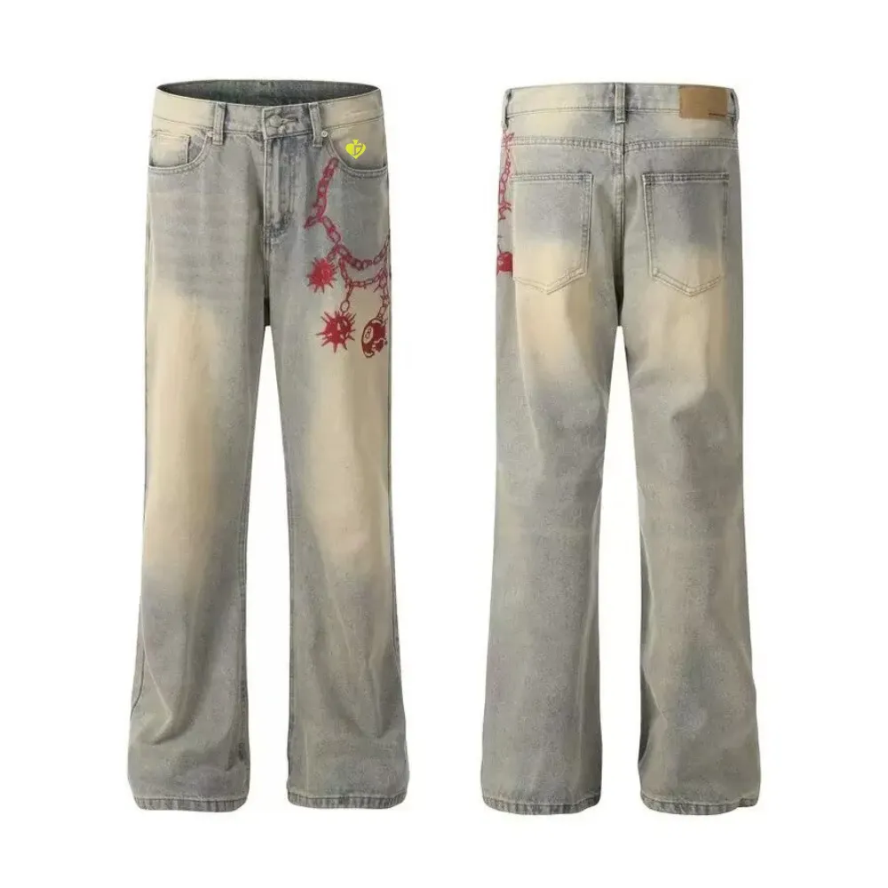 DF|Heavy Chain Embroidery Jeans
