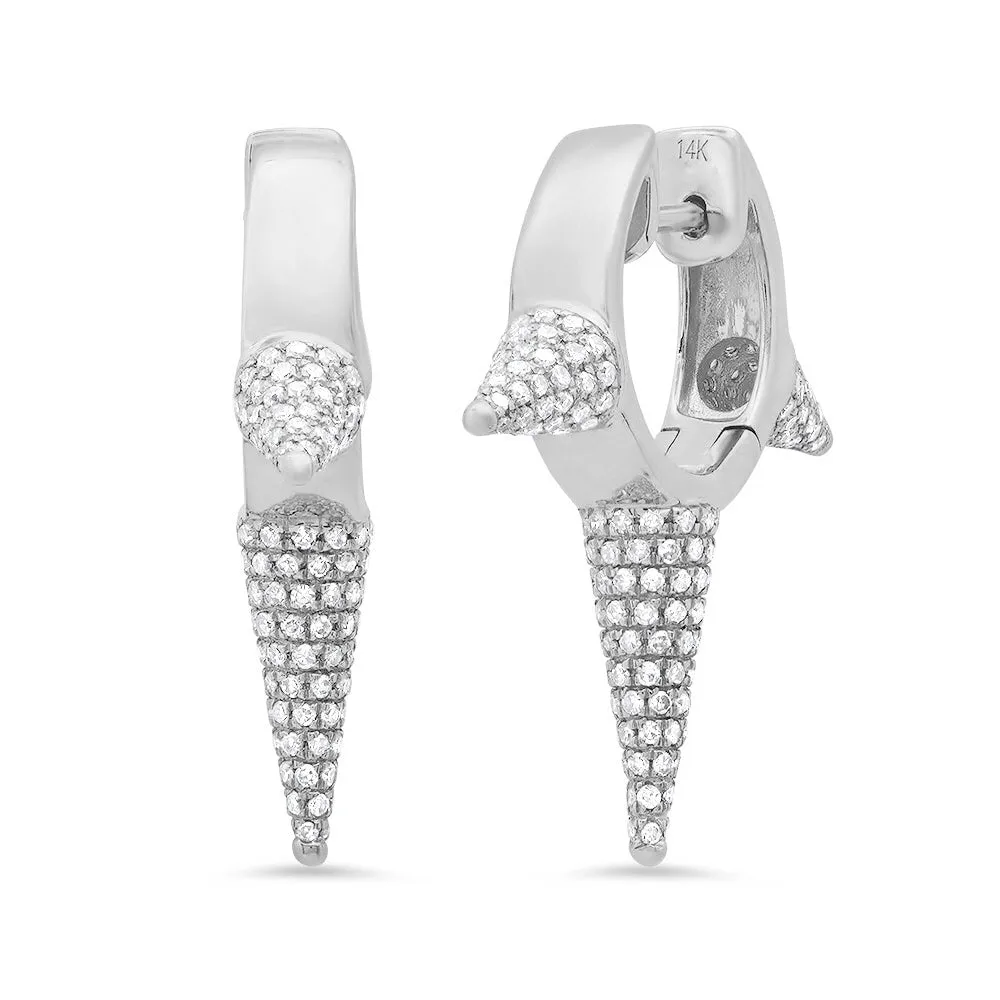 Diamond 3 Spike Huggie Earring