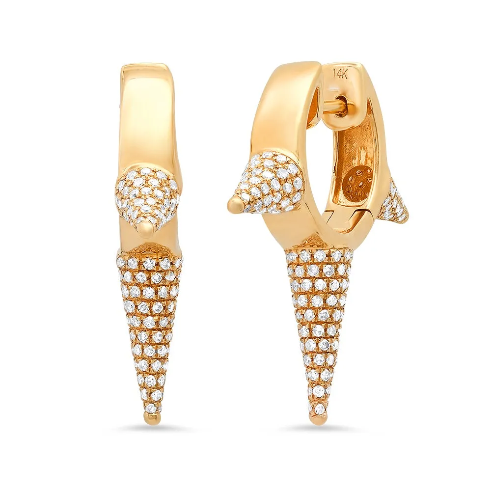 Diamond 3 Spike Huggie Earring