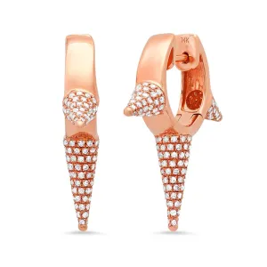 Diamond 3 Spike Huggie Earring