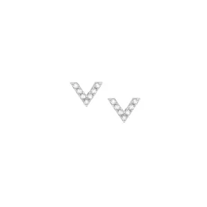 Diamond Dagger Studs | White Gold