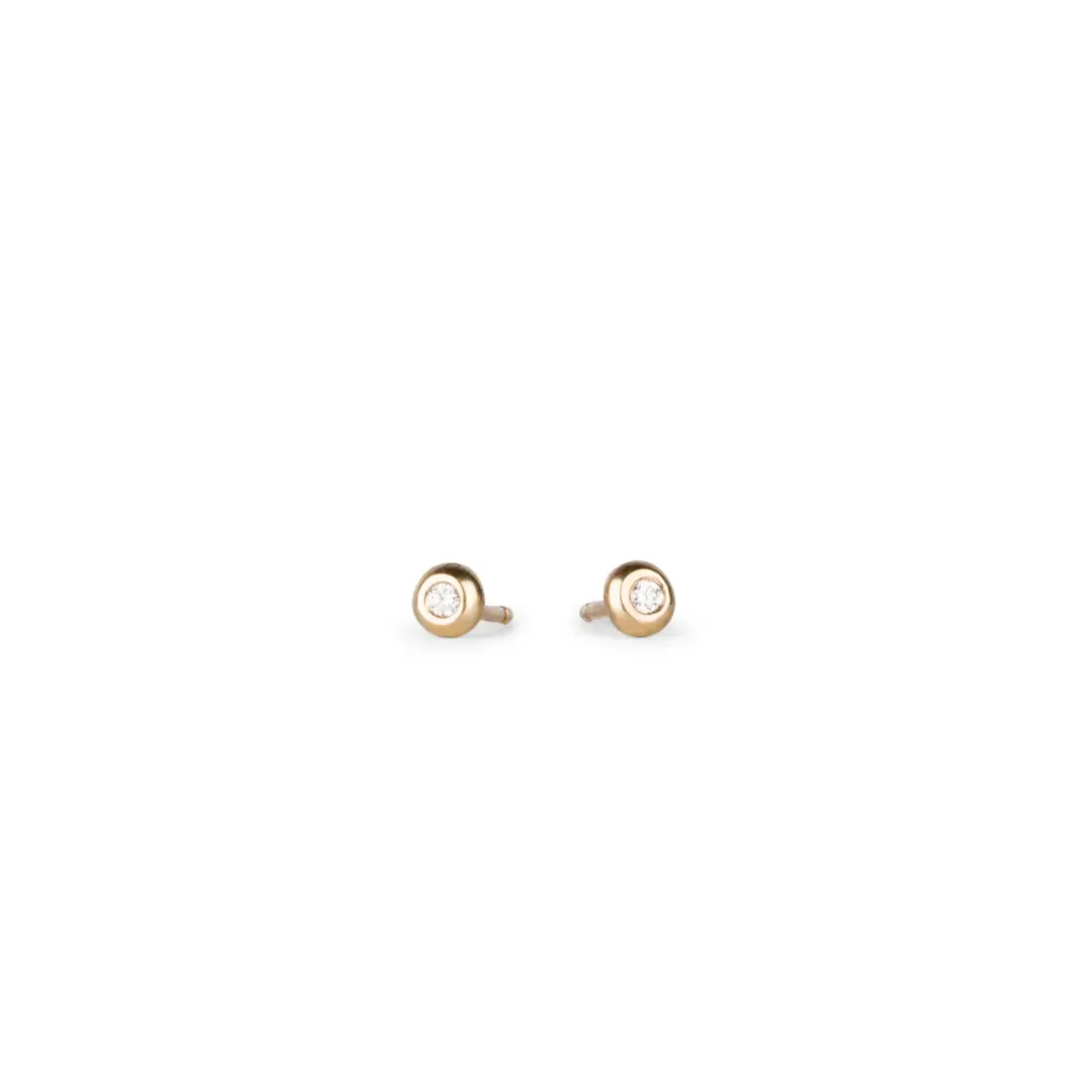 Diamond Droplet 14KY Stud Earrings