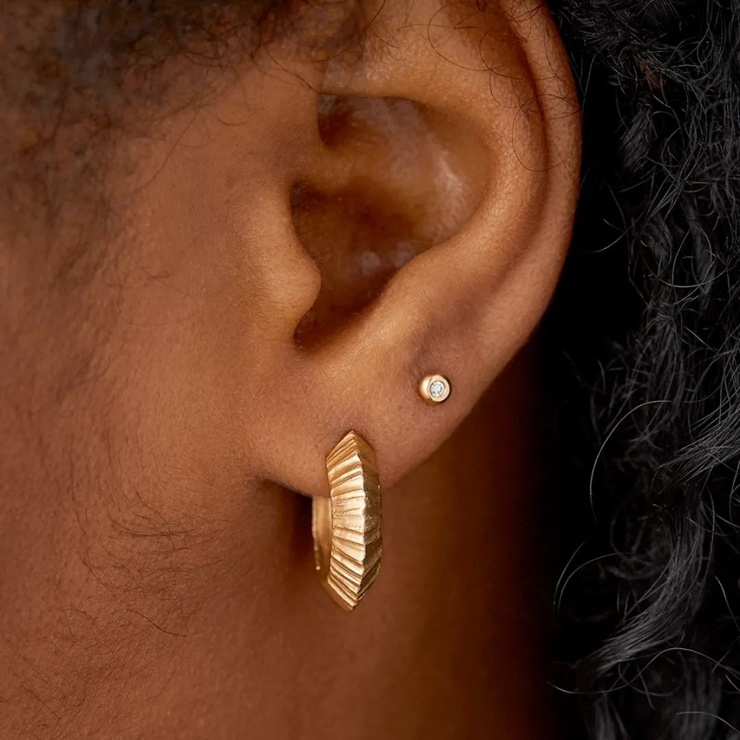 Diamond Droplet 14KY Stud Earrings