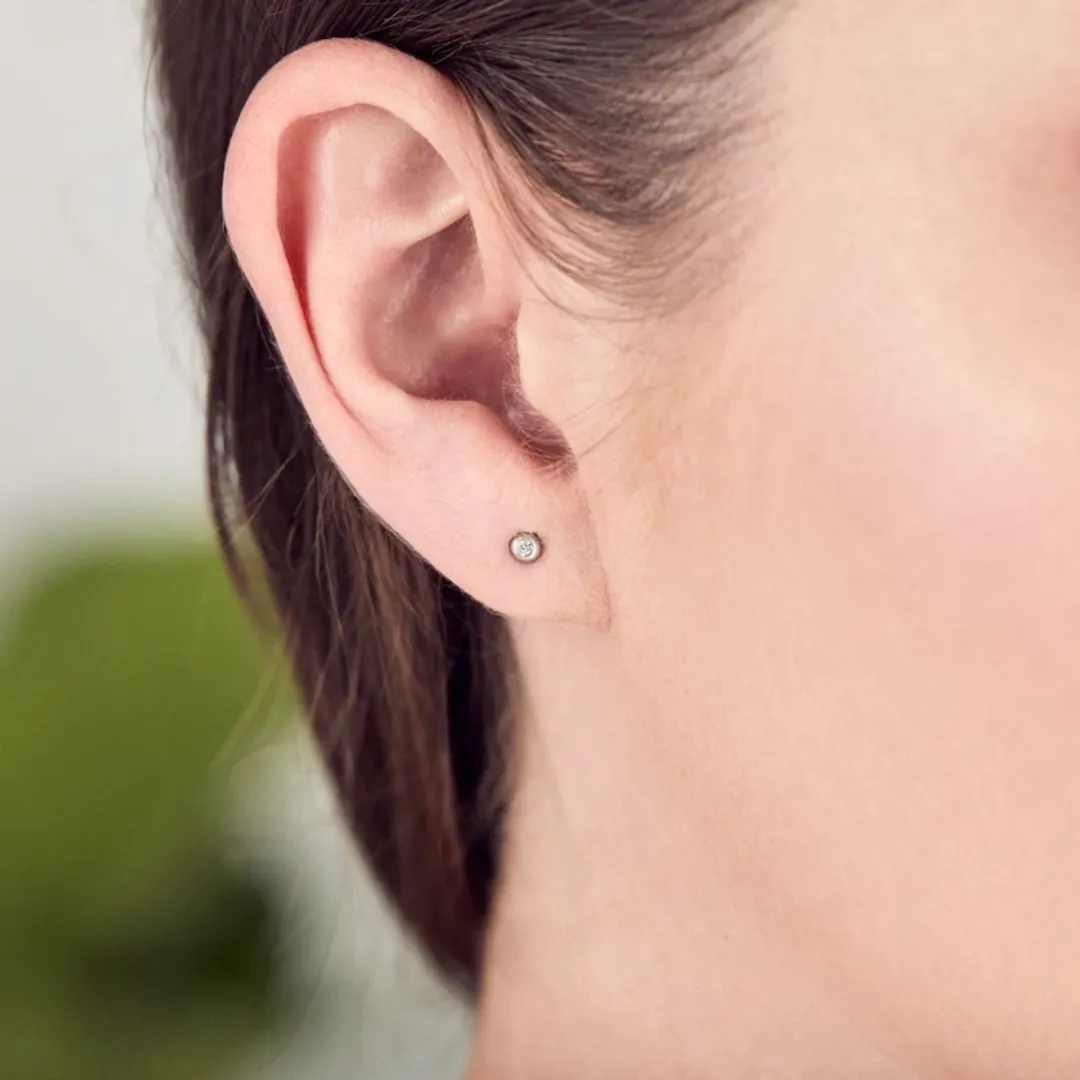Diamond Droplet Stud Earrings