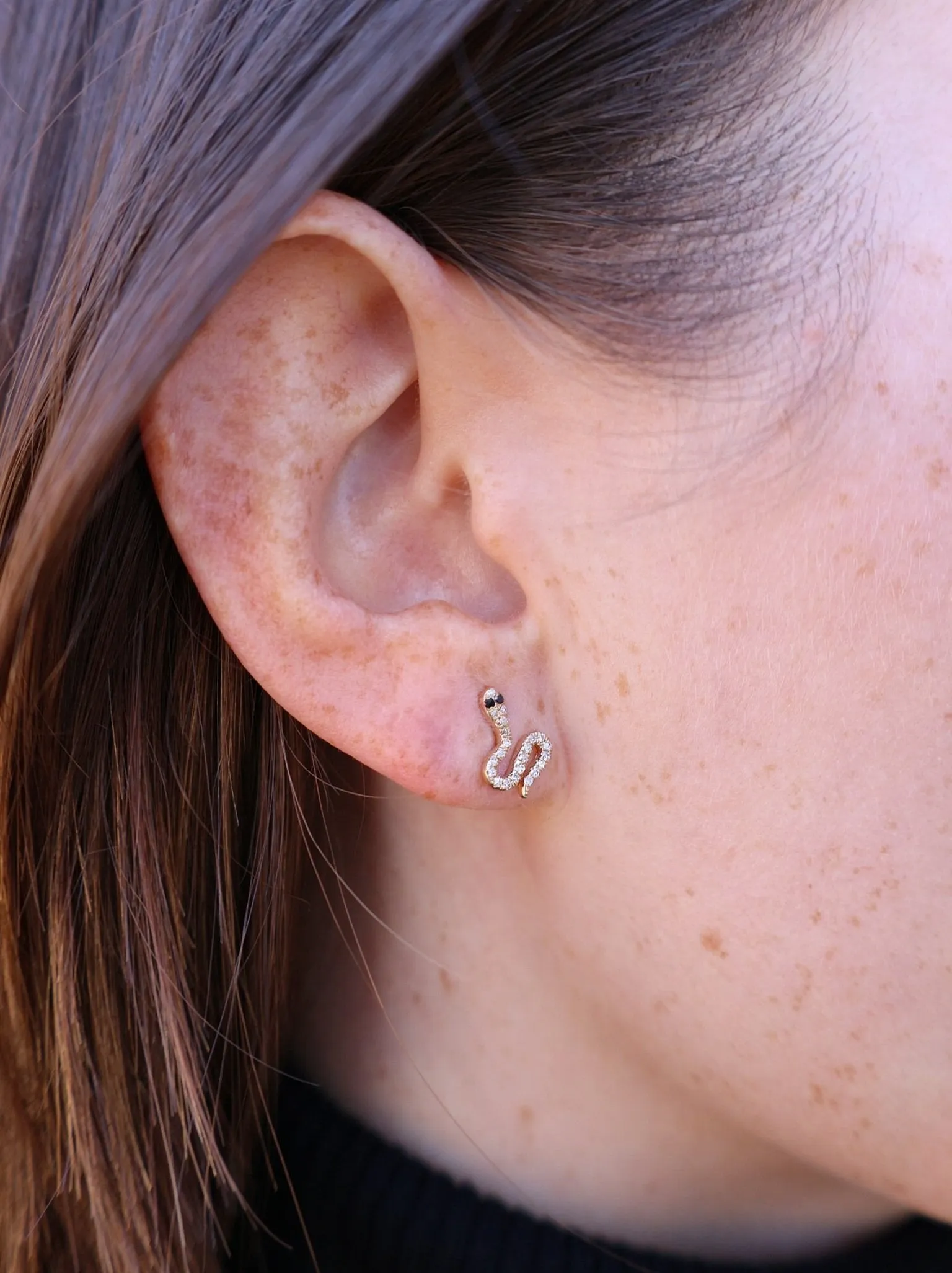 Diamond Pave Snake Studs