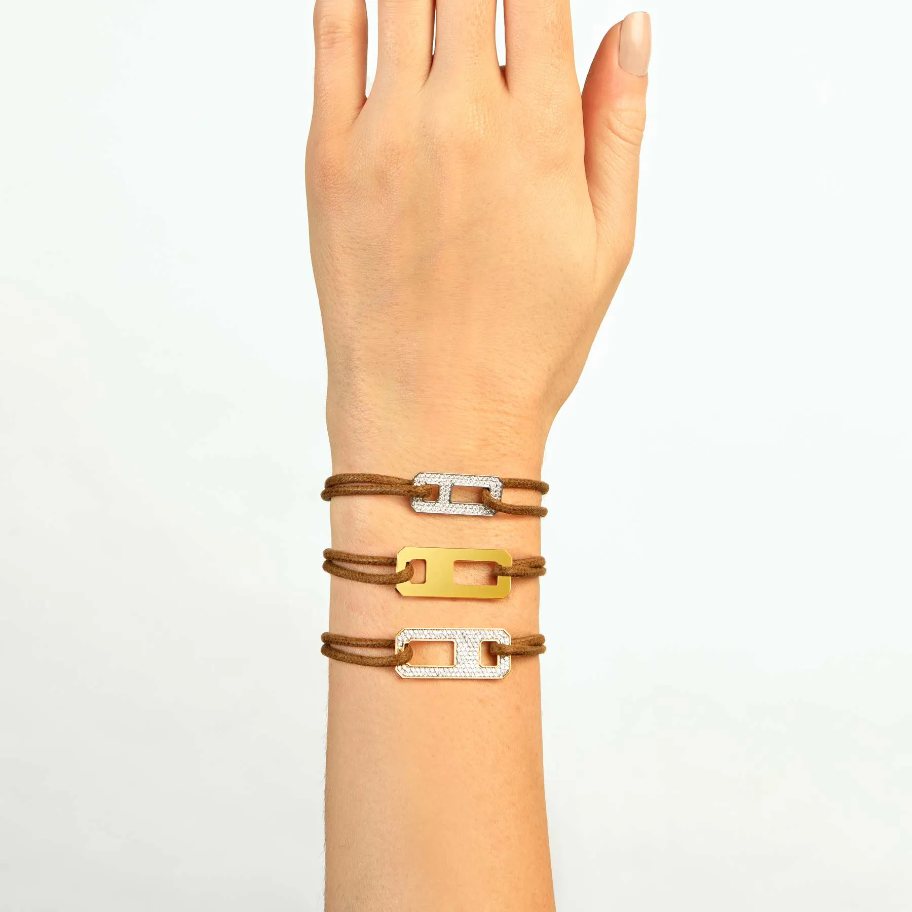 DNA Gold Leather Bracelet