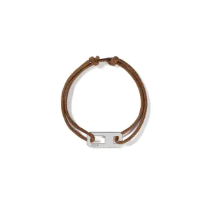 DNA Silver Leather Bracelet