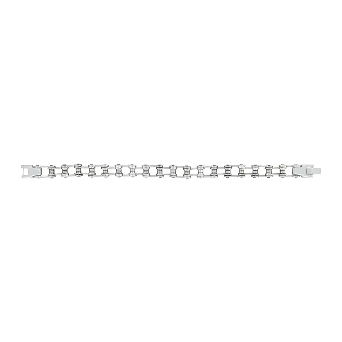 Edgy Biker Motorcycle Chain Black Silver Stainless Steel Men's Bracelet