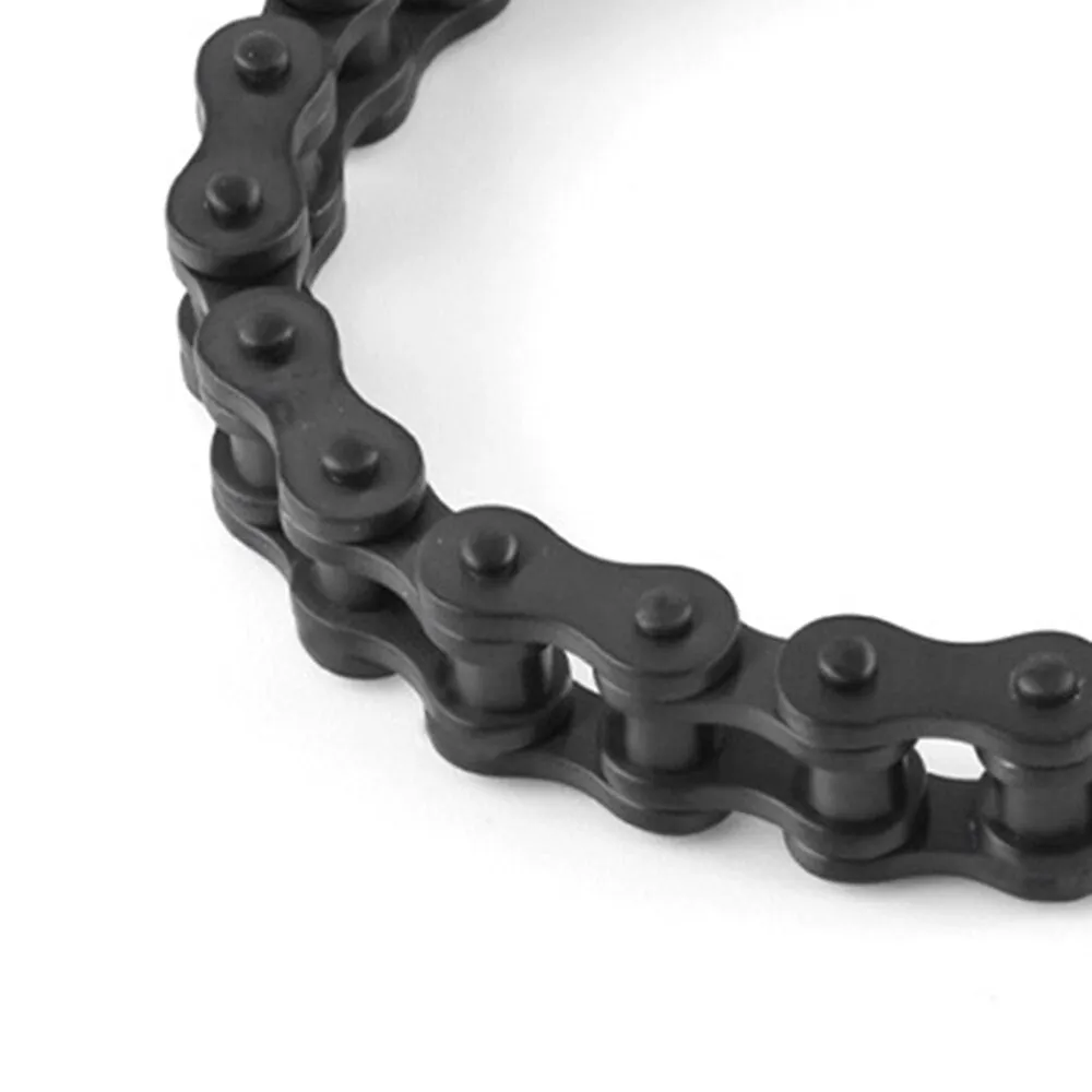 Edgy Biker Motorcycle Chain Black Silver Stainless Steel Men's Bracelet