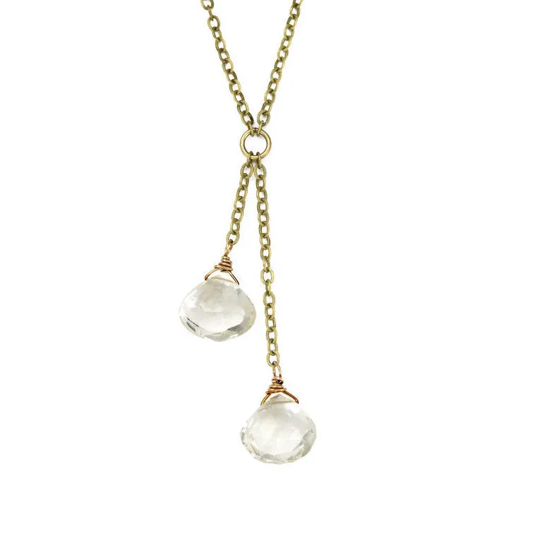 Edgy Petal - Necklace - "Misty Morning" Clear Quartz #Q4