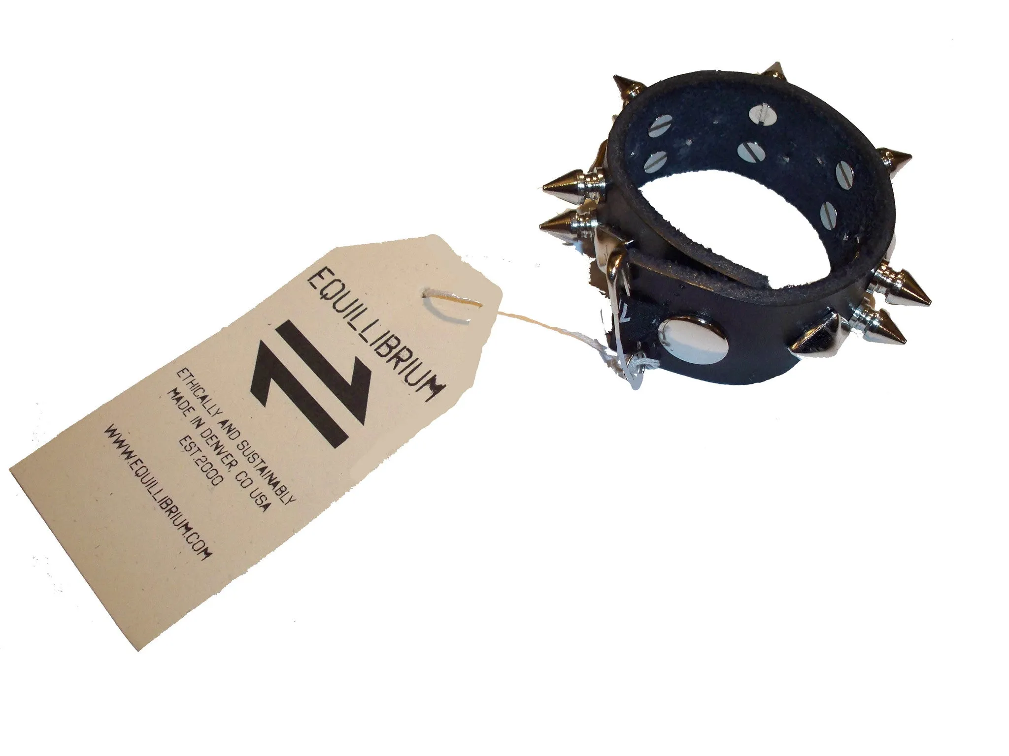 EQ Accessories: Up-cycled Leather Spiked Cuff Bracelet