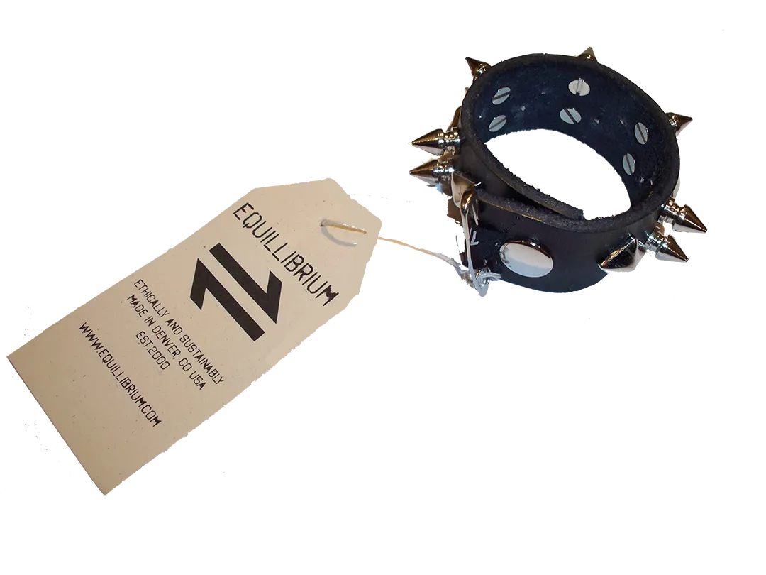EQ Accessories: Up-cycled Leather Spiked Cuff Bracelet
