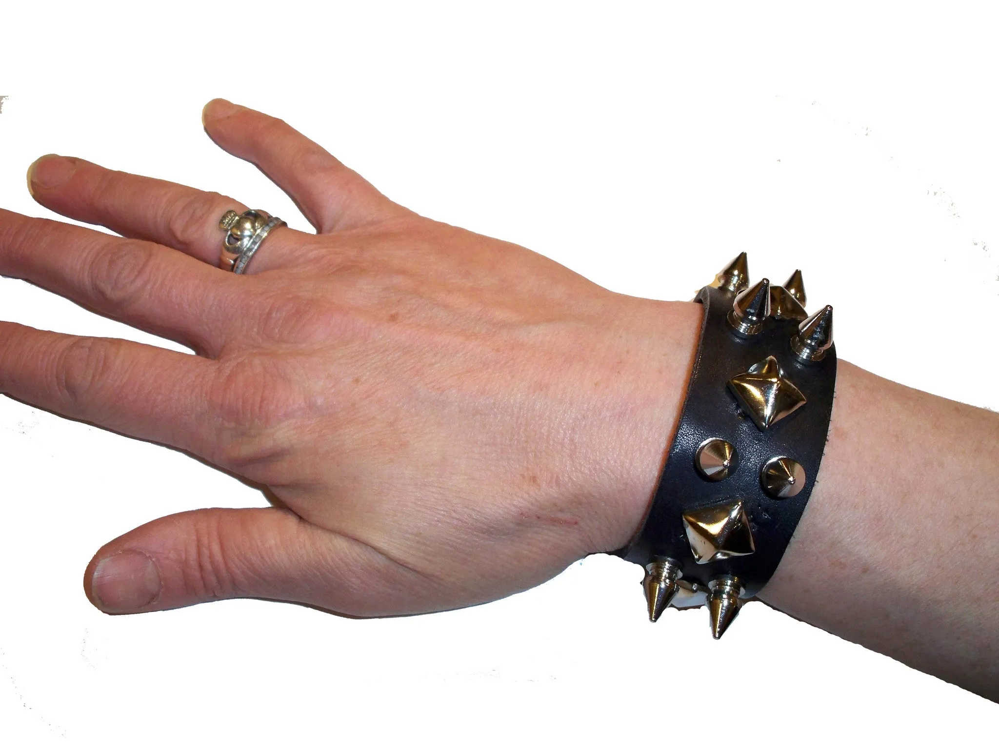 EQ Accessories: Up-cycled Leather Spiked Cuff Bracelet