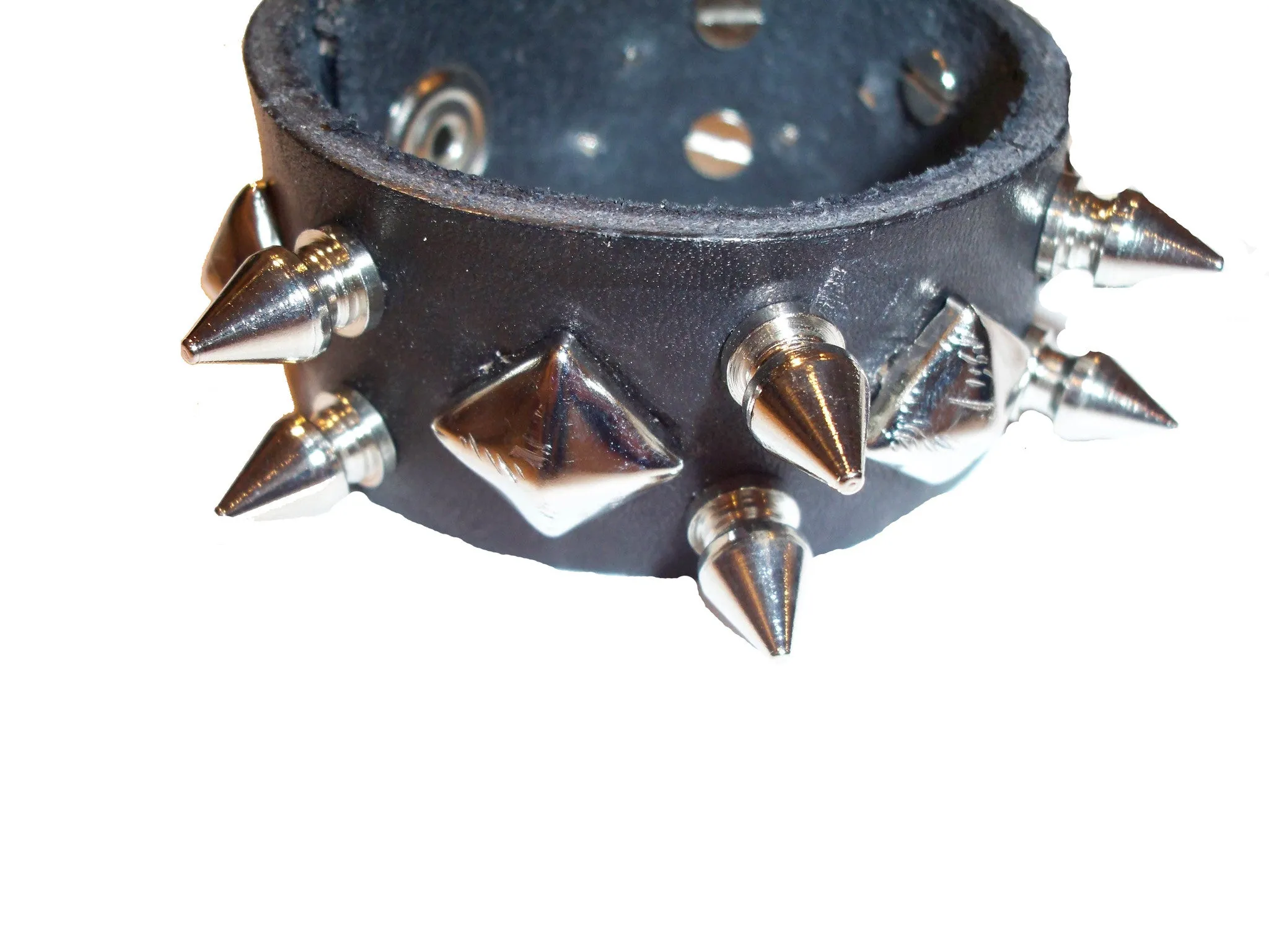 EQ Accessories: Up-cycled Leather Spiked Cuff Bracelet