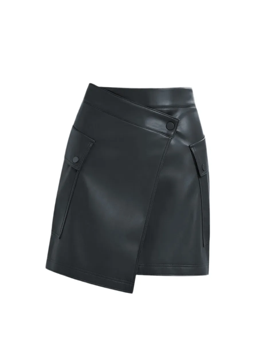 Essentiel Antwerp Gradual Faux Leather Miniskirt in Another Blue