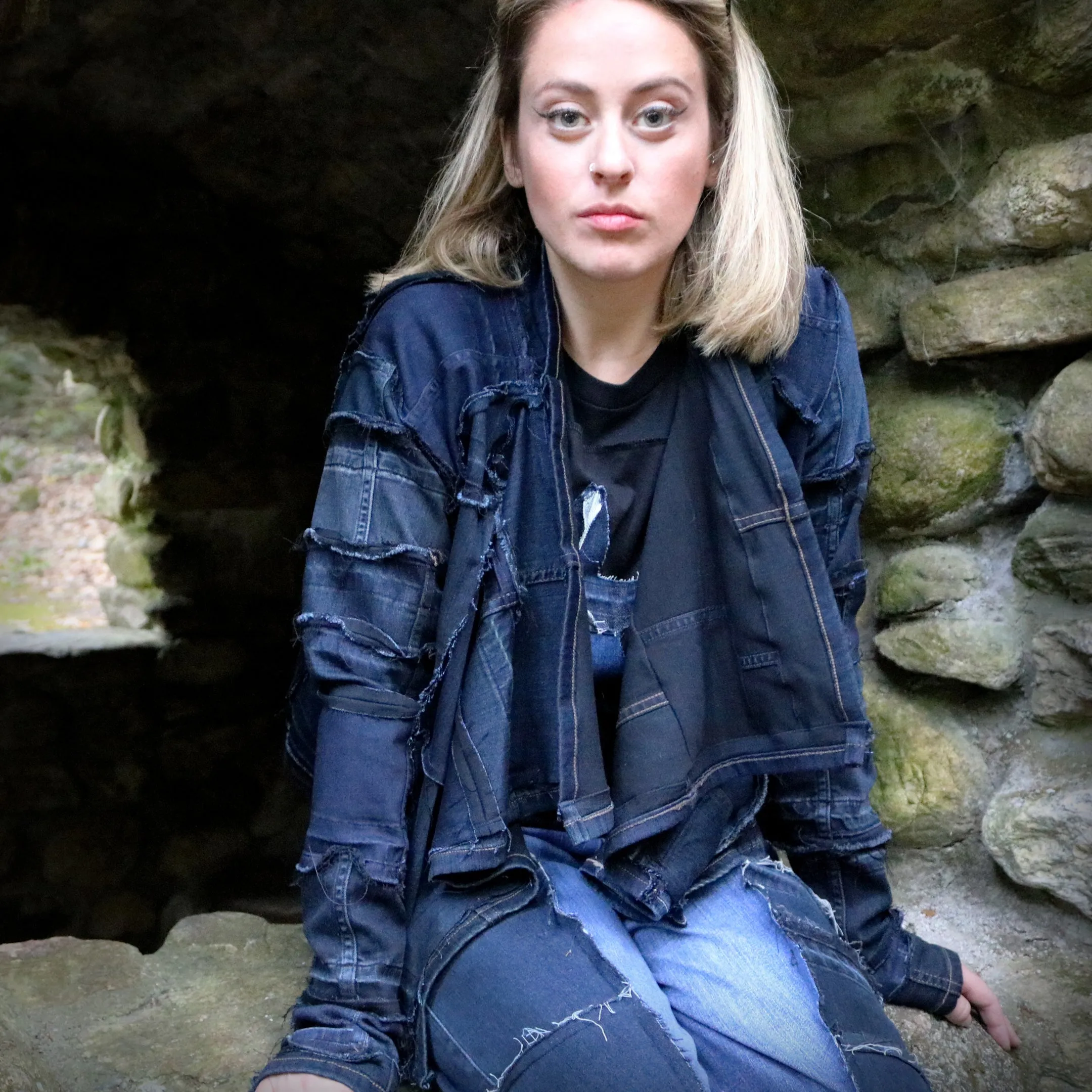 Fallin (Temptation) - Reversible, Upcycled denim jacket