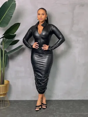 FAUX ZIP DRESS