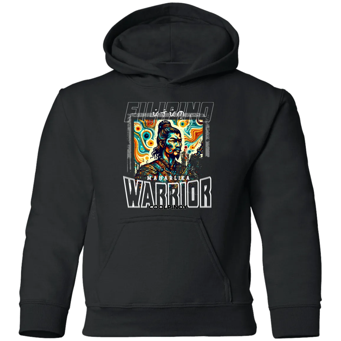 Filipino Warrior Distressed Youth Pullover Hoodie