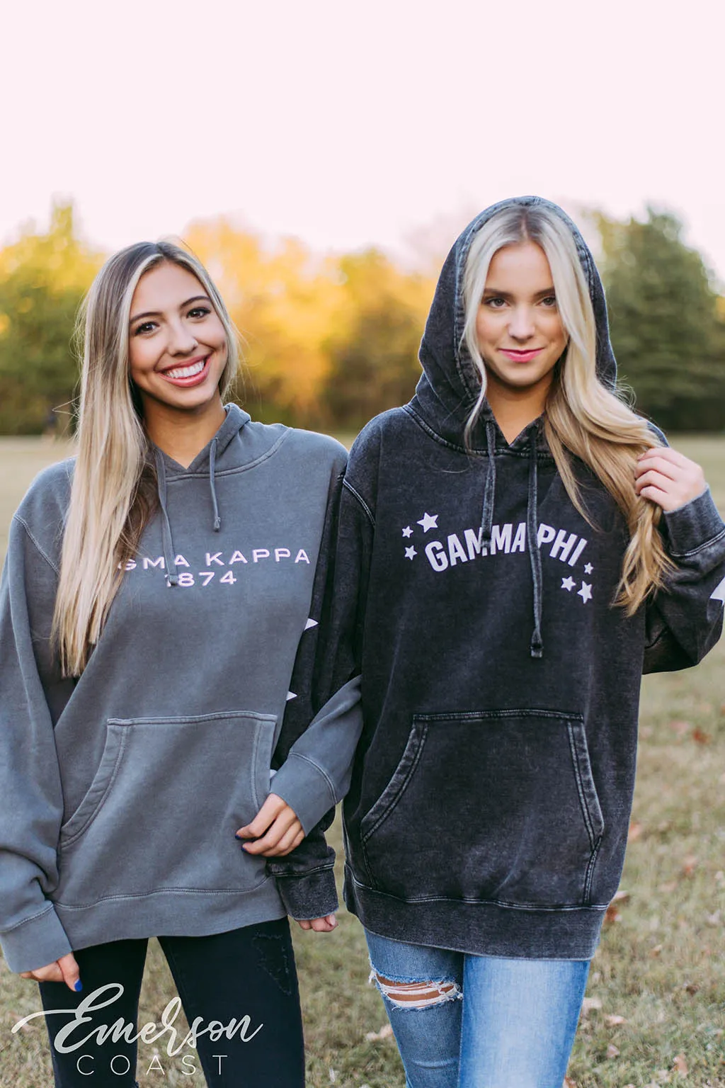 Gamma Phi Beta Distressed Star Hoodie