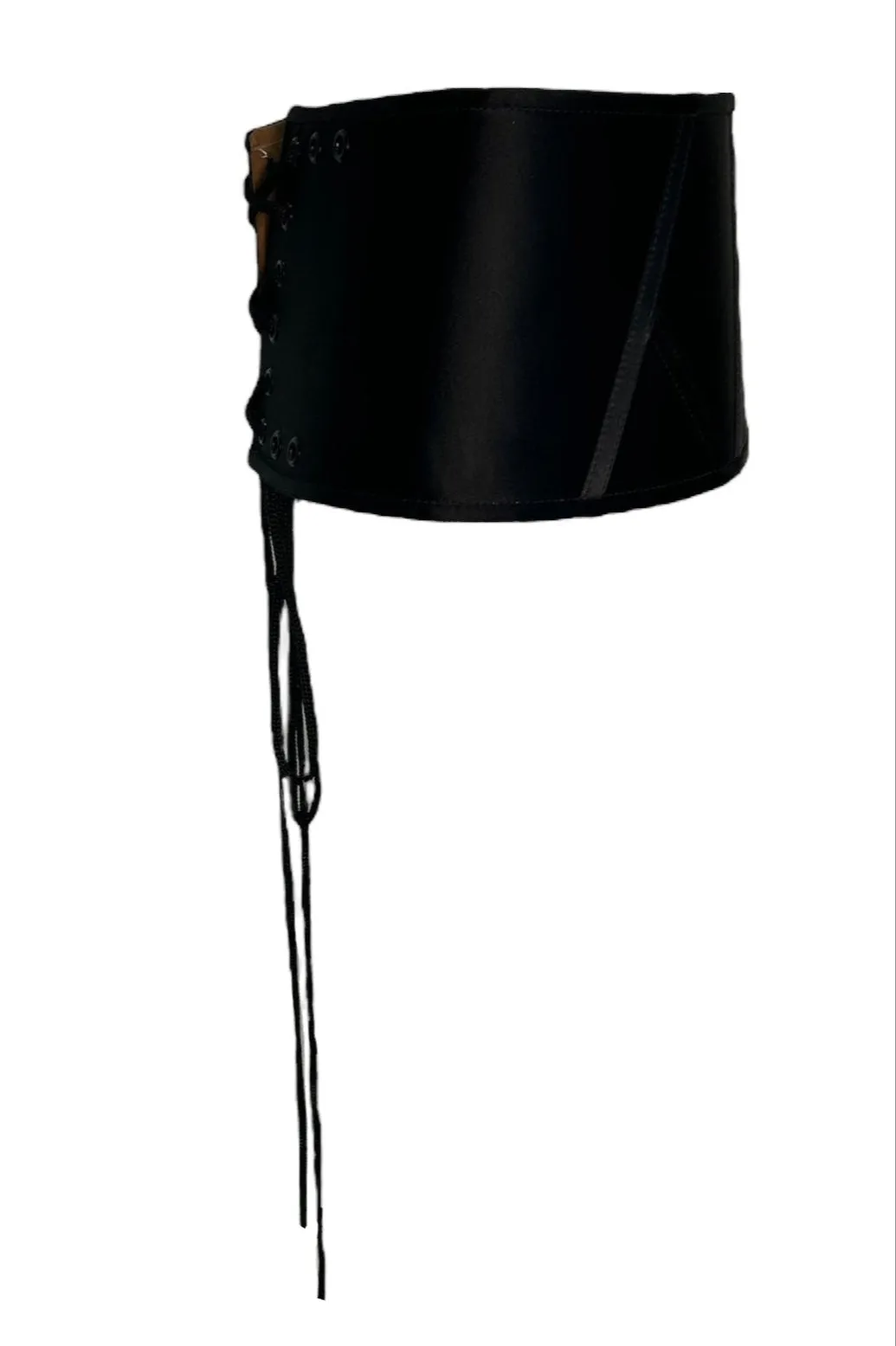 Giorgio Armani Black Lace Up Corset Cummerbund Belt