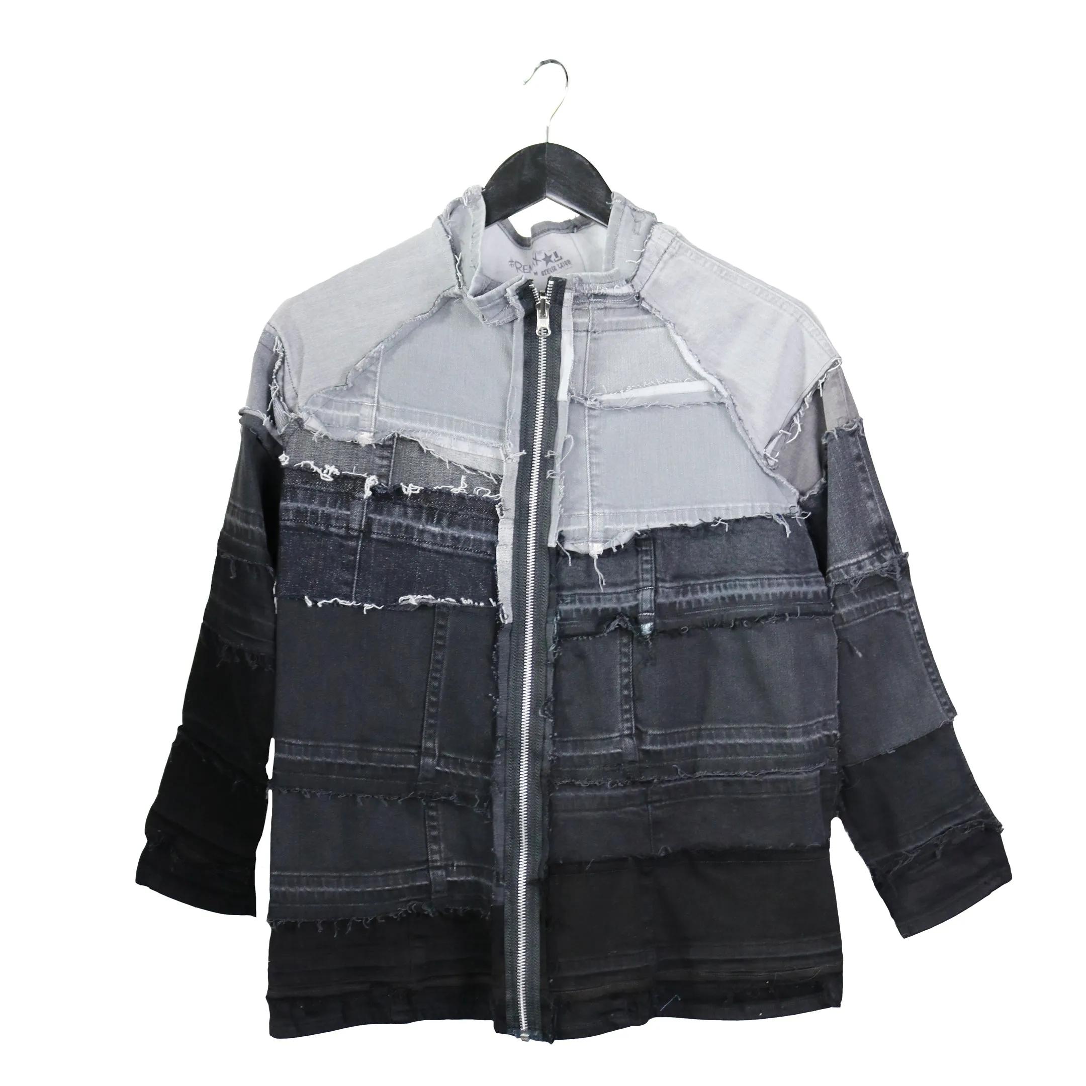 Grayscale - Reversible, Upcycled Denim Jacket