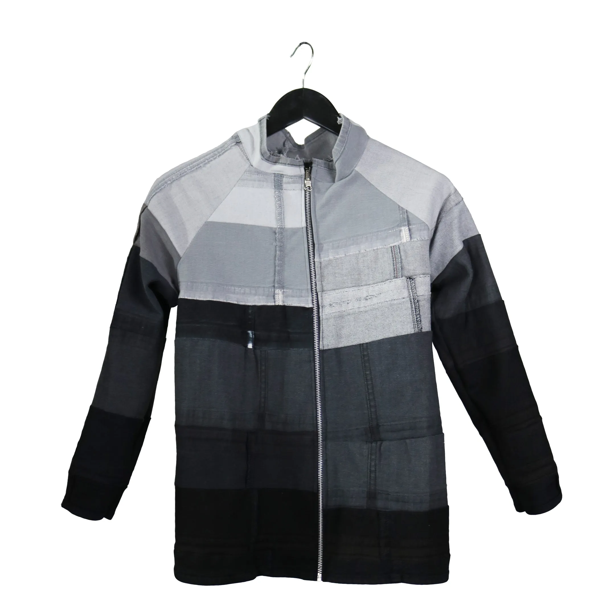 Grayscale - Reversible, Upcycled Denim Jacket