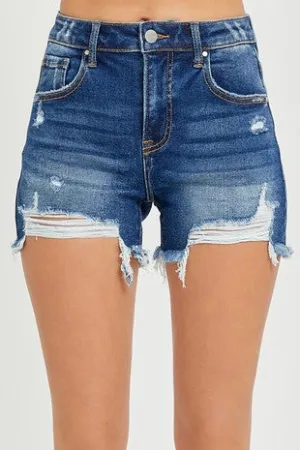 HIGH RISE DISTRESSED SHORTS
