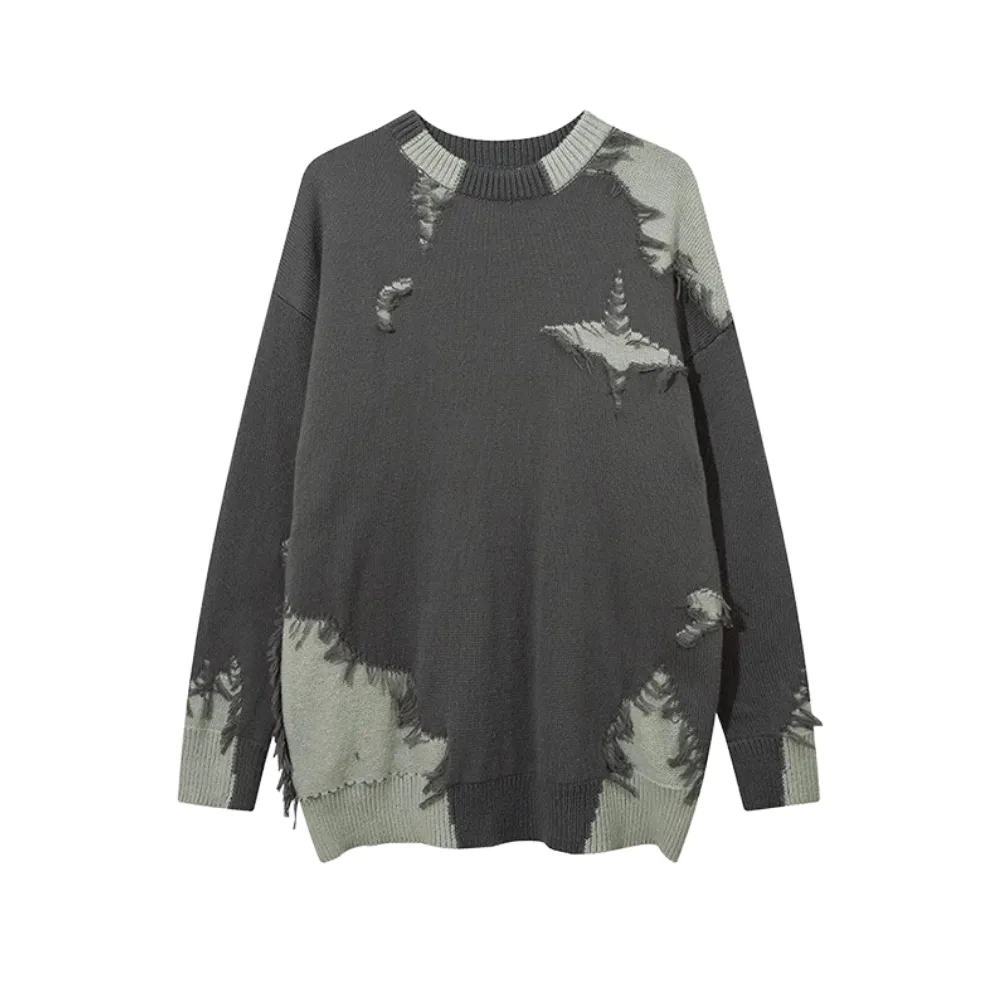 High Street Cross Hole Design Sweater