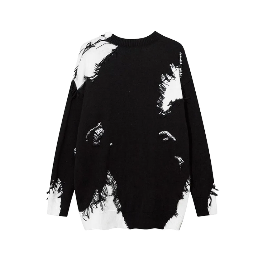 High Street Cross Hole Design Sweater