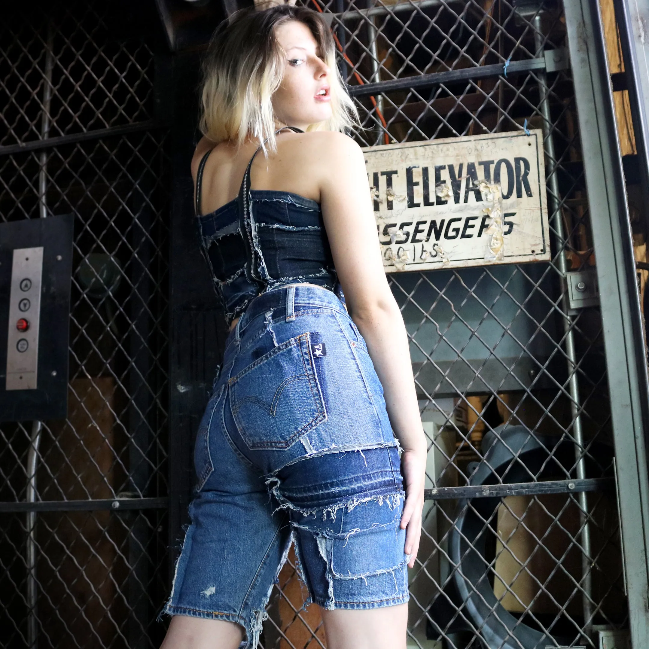 Hole Away - Genderless Upcycled Denim Shorts