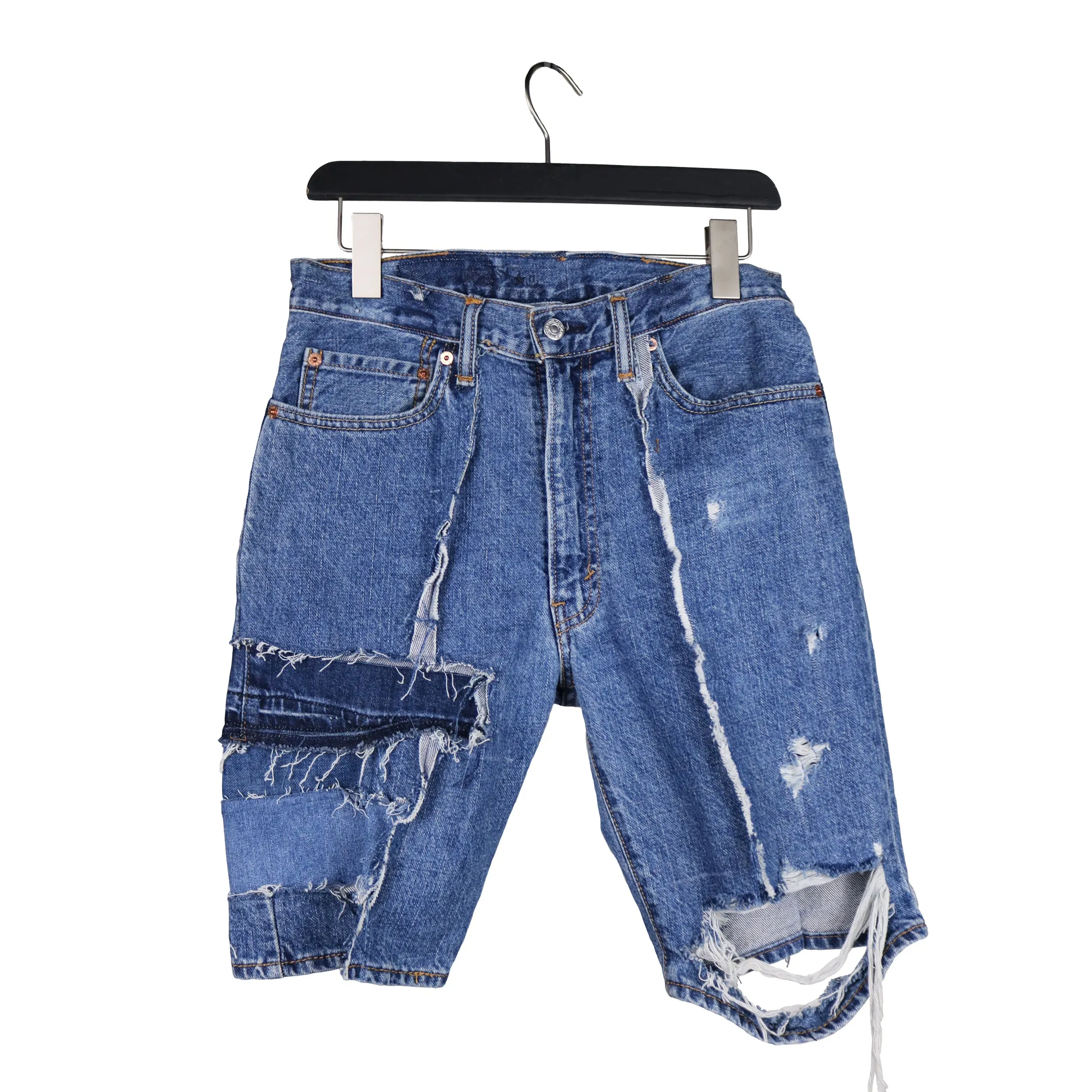 Hole Away - Genderless Upcycled Denim Shorts