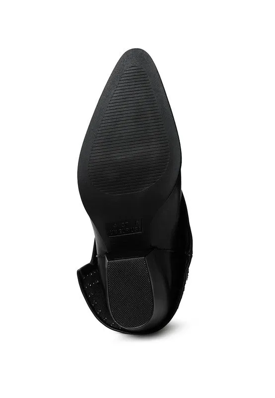 In the Moment- Stud Embellished Fold-over Ankle Boot