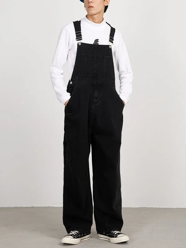 Japanese Suspenders National Fashion Straight Workwear Denim Jumpsuit
