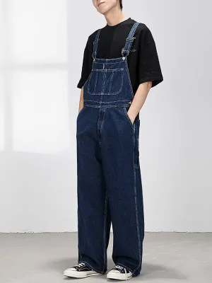 Japanese Suspenders National Fashion Straight Workwear Denim Jumpsuit