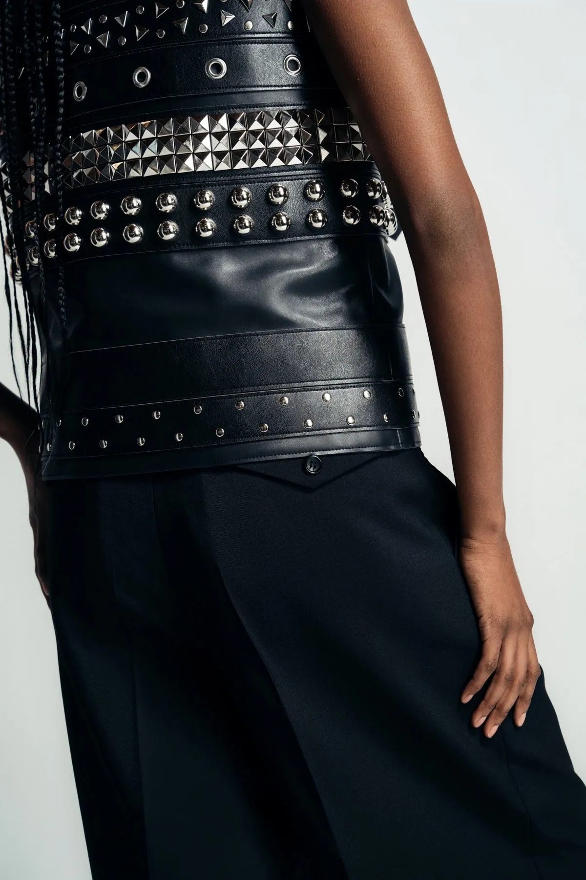 JUNYA WATANABE | FAUX LEATHER BELTED TOP