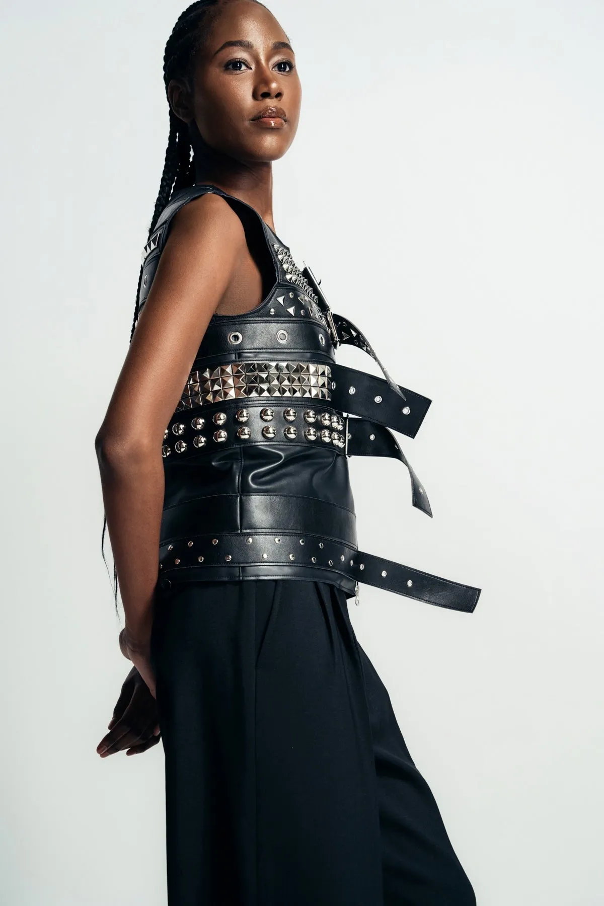 JUNYA WATANABE | FAUX LEATHER BELTED TOP